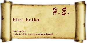 Hiri Erika névjegykártya